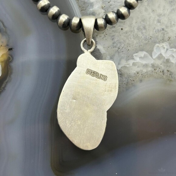 Sterling Southwestern Style Triangular Golden Hill Turquoise Pendant For Women - Picture 7 of 10